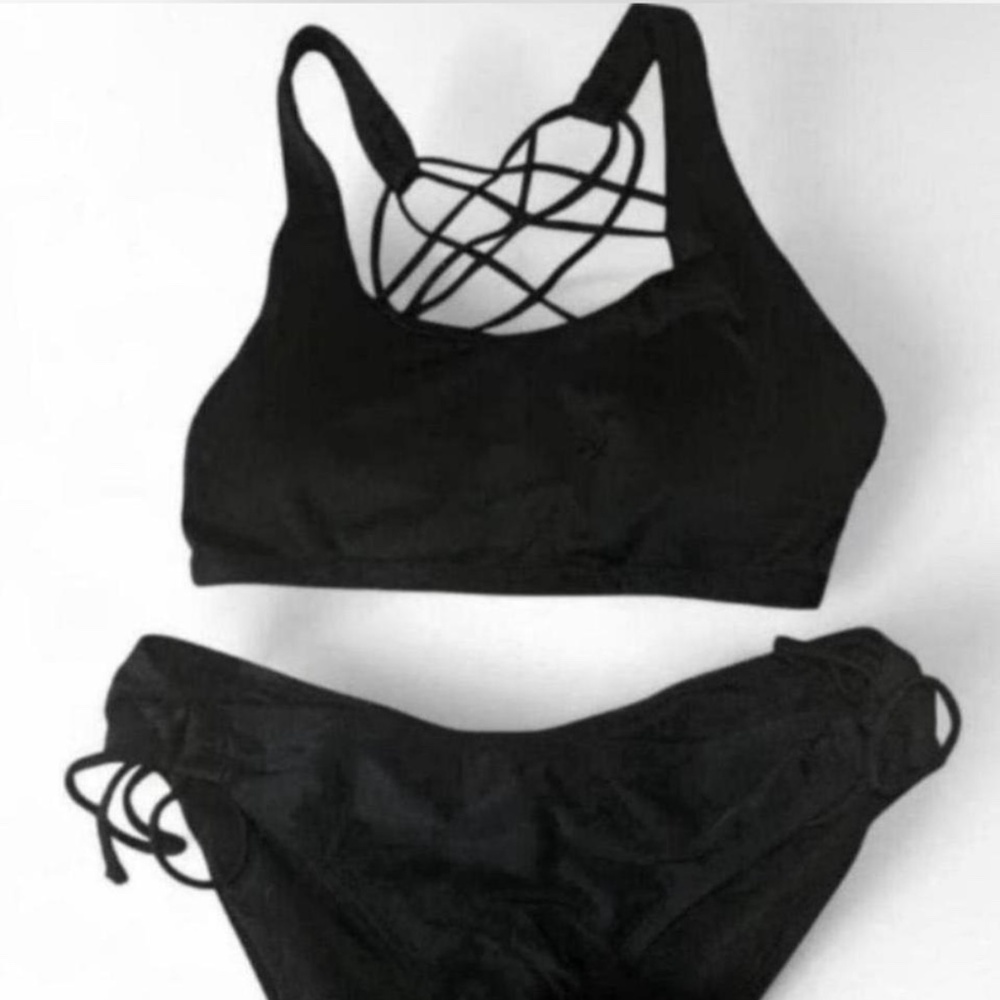 Black mesh bikini